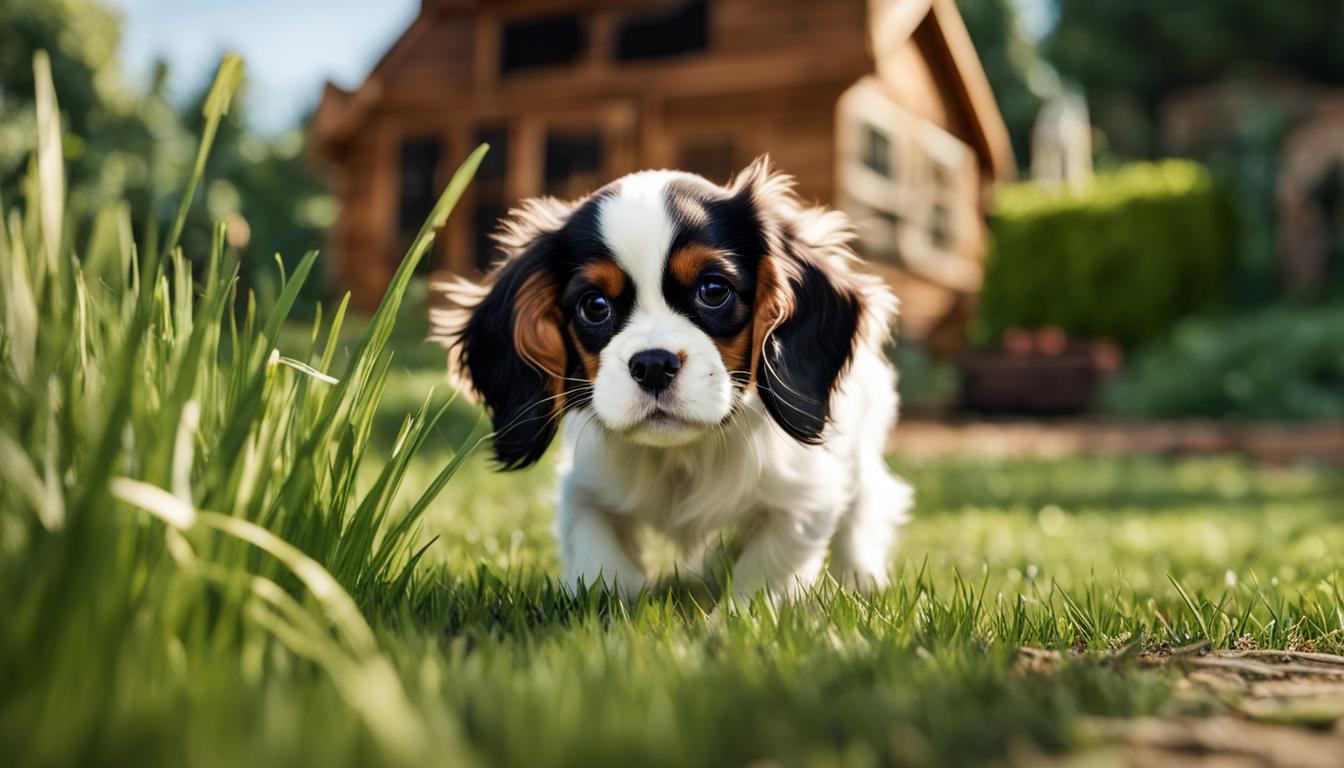 Cavalier King Charles Spaniel Puppy Learning to Potty Train